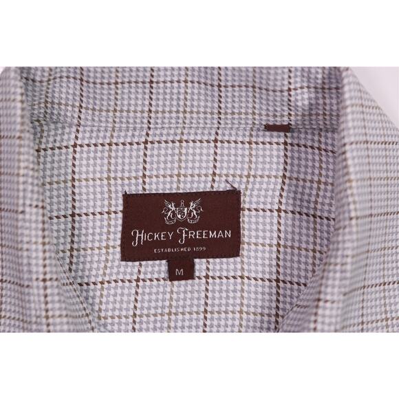 Hickey-Freeman Current Gray Gold Check Cotton Dress Shirt Medium - Picture 6 of 7